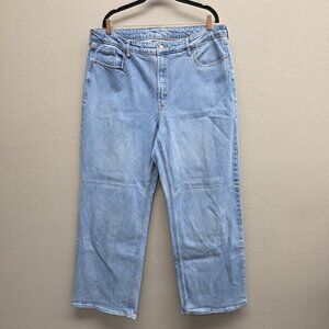 Old Navy Jeans Womens 20 Light Wash Extra High-Rise Wide Leg Plus Stretch Denim